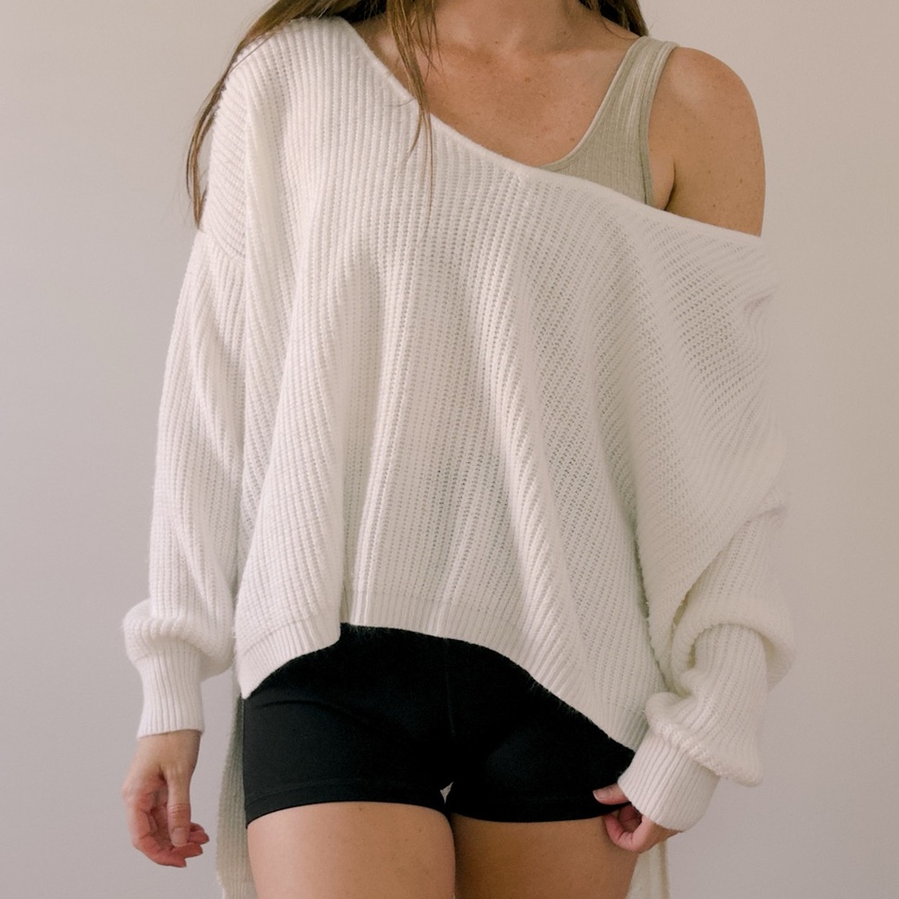 White Knit White Fox Sweater